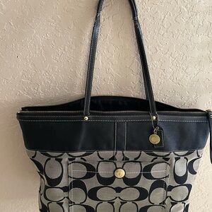 COACH Stylish Black and Gray Tote Bag